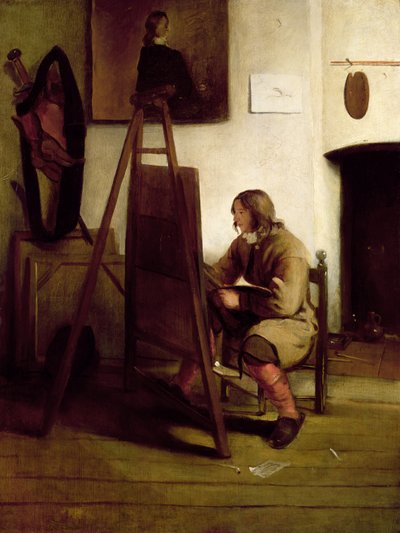 Ein Künstler in seinem Atelier von Carel Fabritius